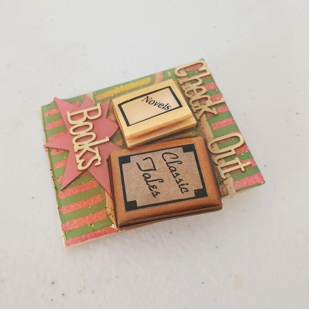 Vintage Books By Lucinda Pin Check Out Books 3D Pink Green Striped